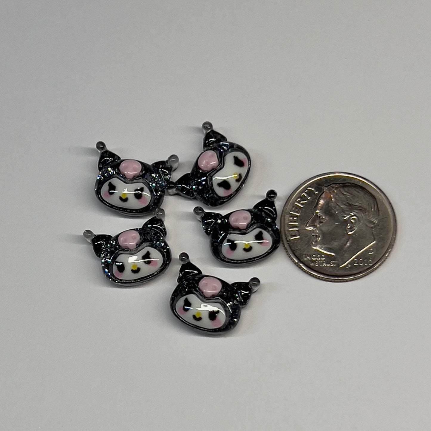 Black Kawaii Nail Charms (5pcs)