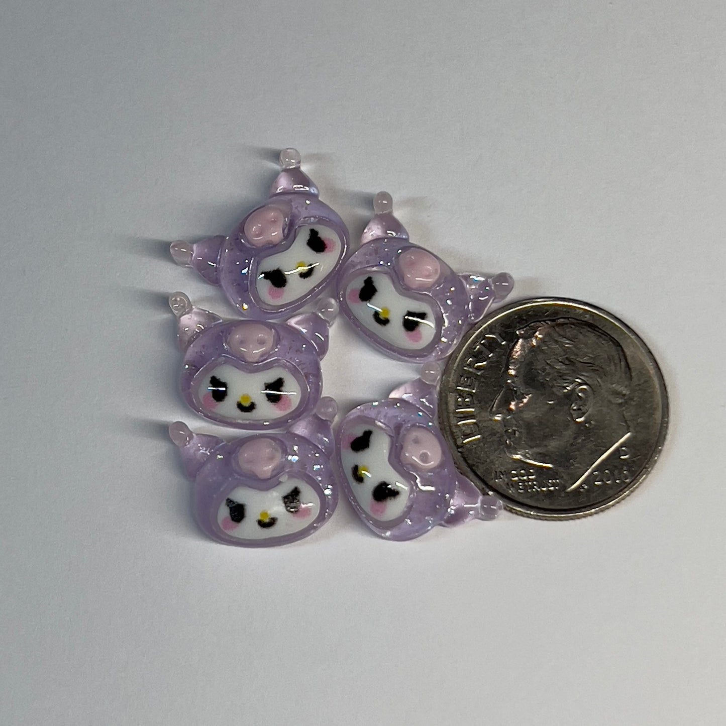 Purple Kawaii Nail Charms (5pcs)