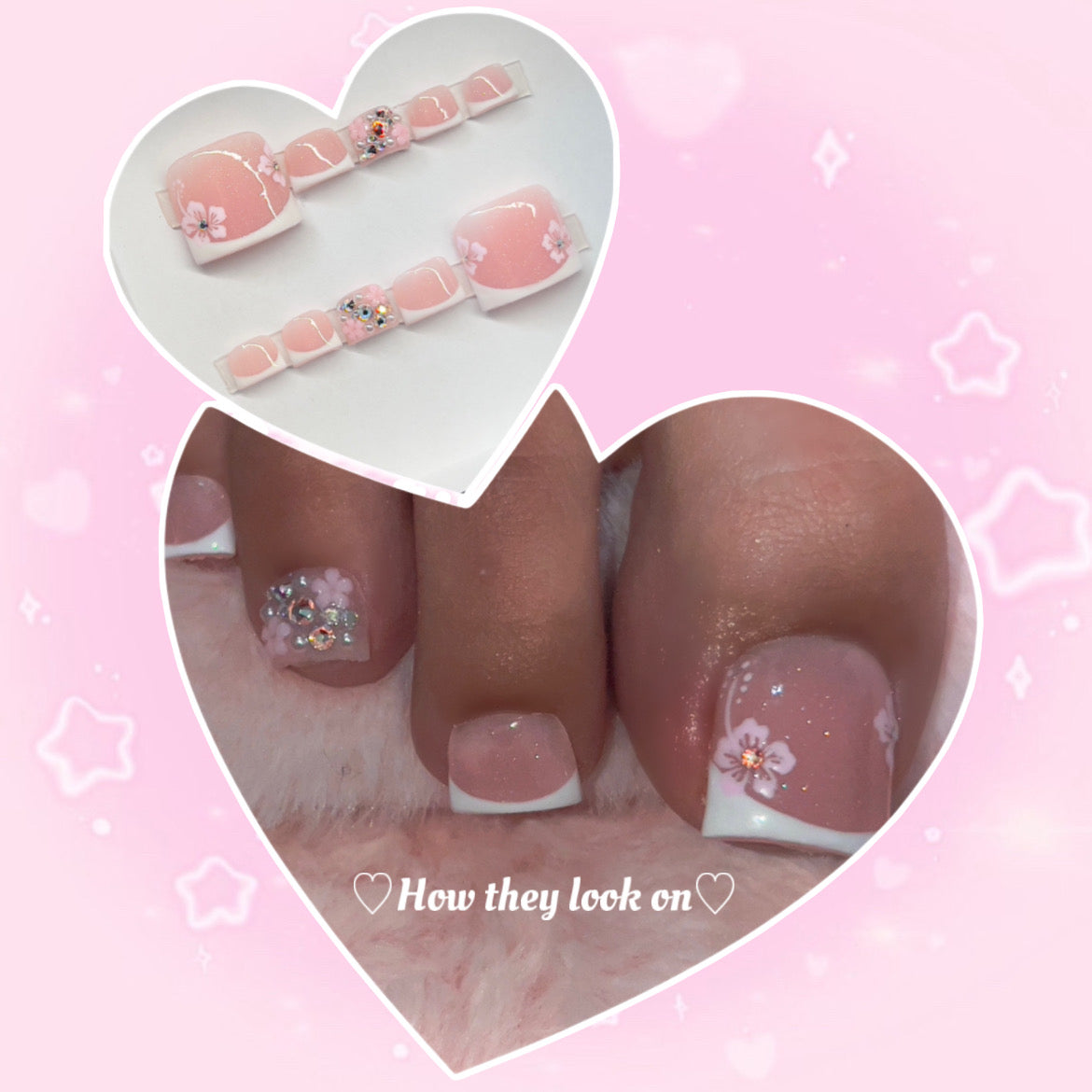 Custom Acrylic Toe Press On Nails *PLEASE READ DESCRIPTION BEFORE PURCHASING*