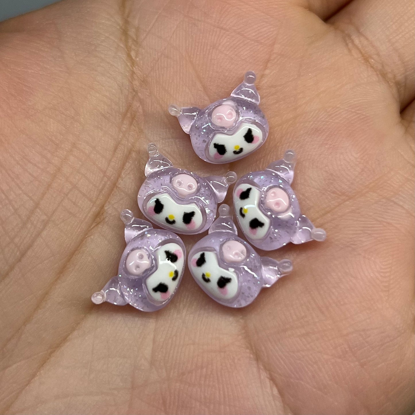 Purple Kawaii Nail Charms (5pcs)