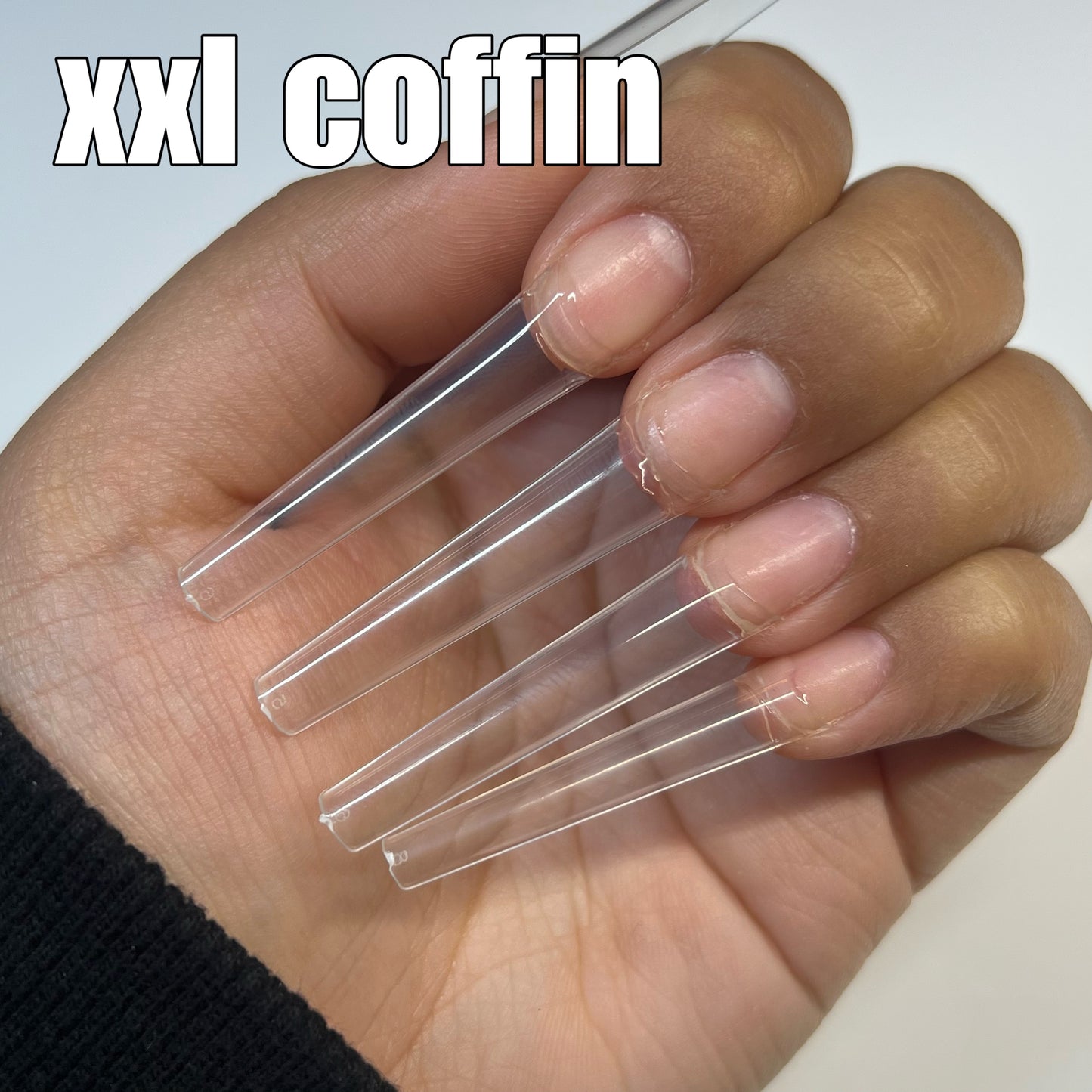 XXL Coffin No C Curve Nail Tips