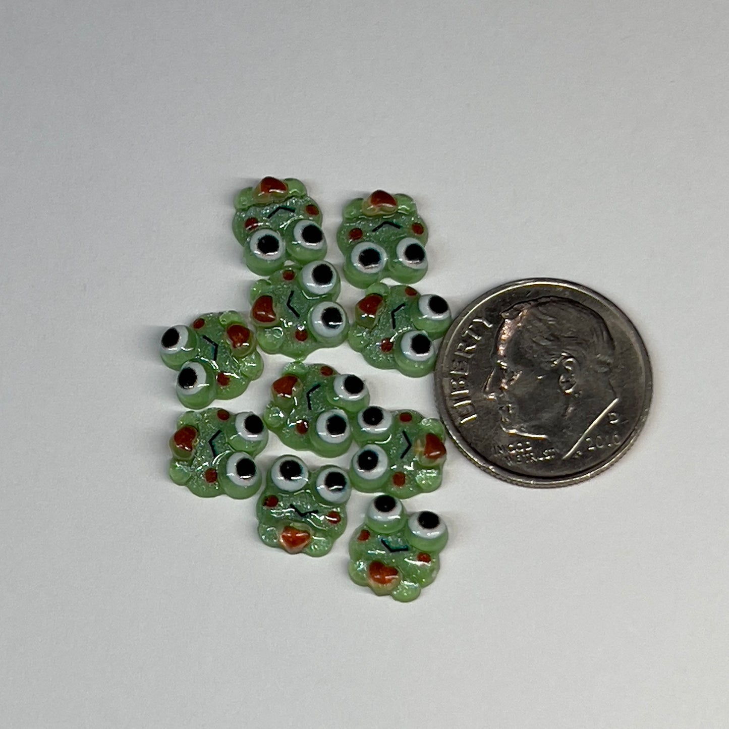 Small Green Frog Kawaii Nail Charms (10pcs)