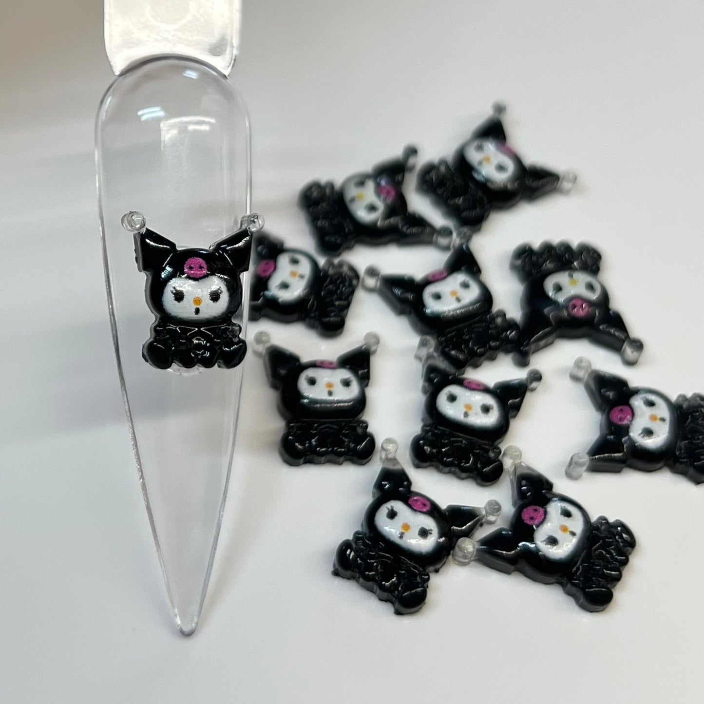 Small Black Kawaii Nail Charms (10pcs)